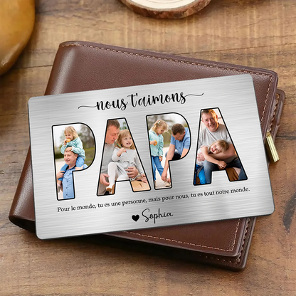 PAPA Wallet Card - Carte portefeuille personnalisée avec photos