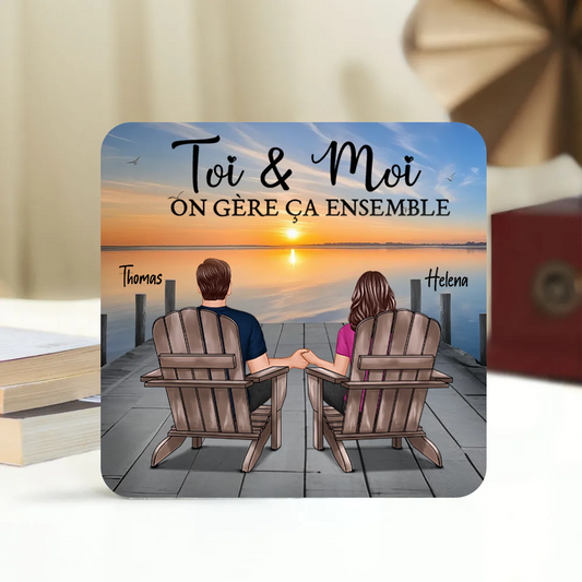 Aimants en acrylique personnalisés pour couple amoureux