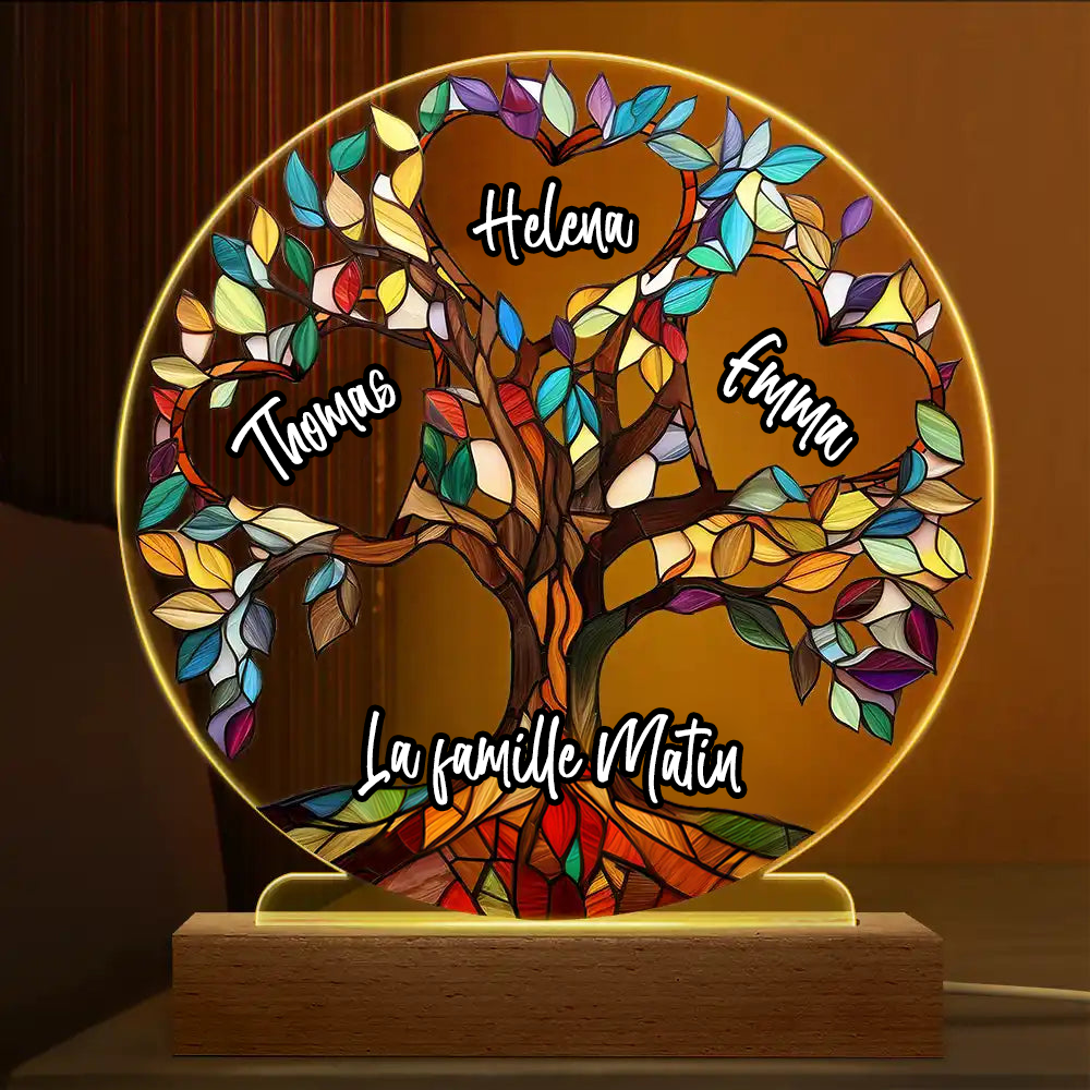 Arbre généalogique – Veilleuse LED personnalisée pour la famille
