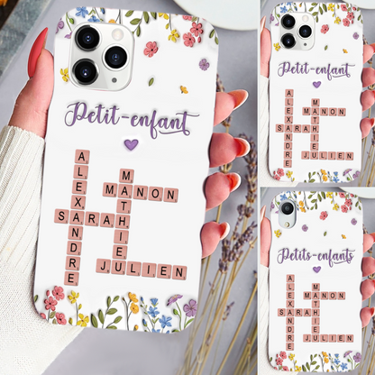 Mots croisés avec prénoms – Coque de téléphone personnalisée pour iPhone et Samsung