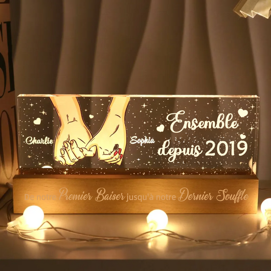 « Petite promesse » – Veilleuse LED personnalisée pour couple