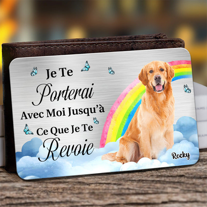 Carte portefeuille photo avec arc-en-ciel Cadeau de condoléances pour animal de compagnie