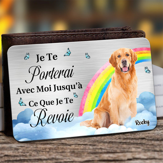 Carte portefeuille photo avec arc-en-ciel Cadeau de condoléances pour animal de compagnie