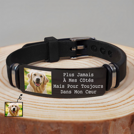 Bracelet en silicone personnalisé en mémoire d’un animal de compagnie perdu
