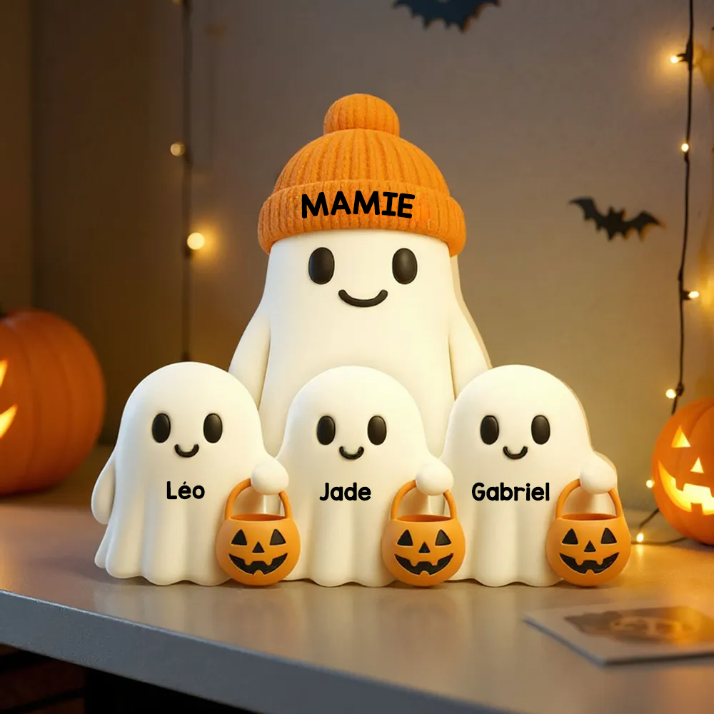 Boîte lumineuse personnalisée “Bouh” – Décoration d’Halloween pour Mamie