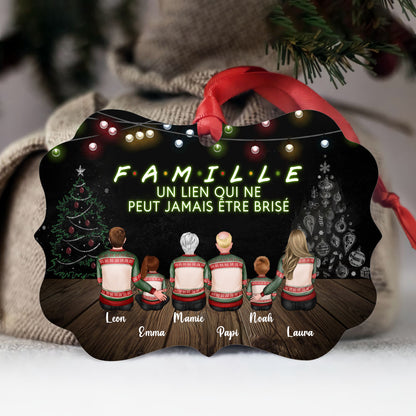 Orement en acrylique personnalisé avec famille Décoration de Noël pour sapin avec 2 à 9 personnes