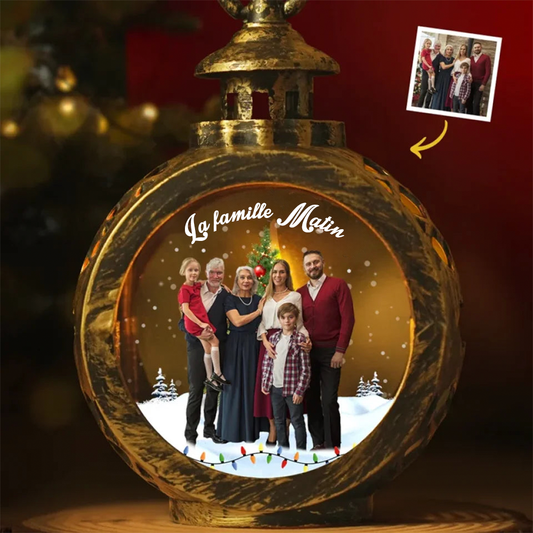 Ornements de lanterne photophore avec photo - Cadeau de Noël pour la famille
