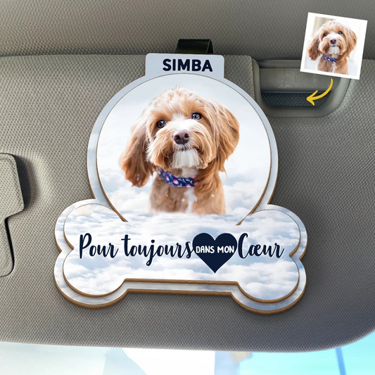 Clip pare-soleil avec photo – Cadeau commémoratif pour les propriétaires d’animaux