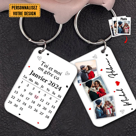 Porte-clés en acrylique personnalisé avec calendrier