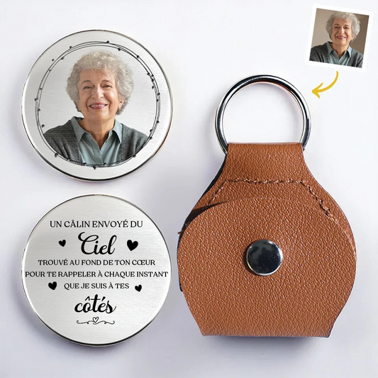 Câlin de poche avec photo – Cadeau de deuil personnalisé