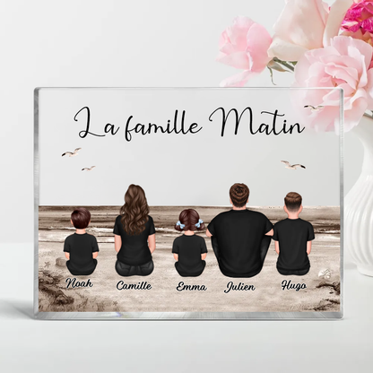 Bloc acrylique avec 2 à 10 personnes, texte et noms personnalisés Cadeau pour la famille