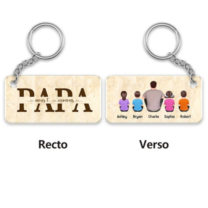 Cadeau pour Papa – Porte-clés acrylique personnalisé