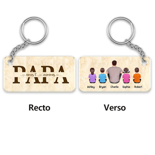 Cadeau pour Papa – Porte-clés acrylique personnalisé