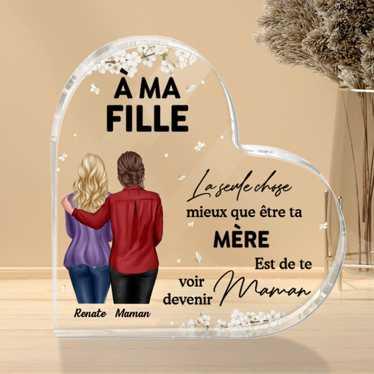 Cœur debout personnalisé pour fille, cadeaux pour la fête des mères