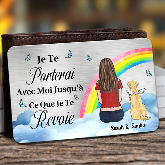 Carte portefeuille personnalisée Propriétaire d'animal domestique avec chien Cadeau de condoléances