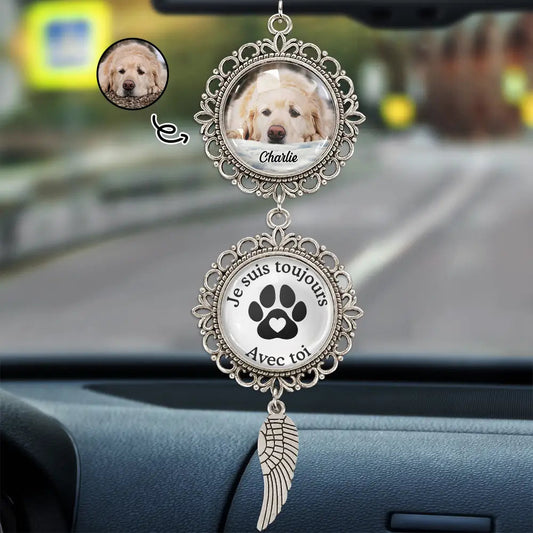 Pendentif en métal avec photo et texte Cadeau de condoléances pour animal de compagnie