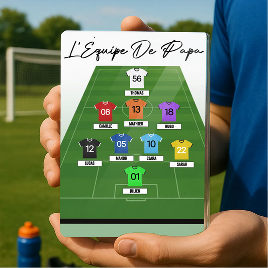 Bloc en acrylique personnalisé avec maillots de football – Cadeau pour papa et les fans de football