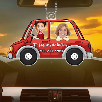 Ornement de voiture amusant avec photos pour fils et fille