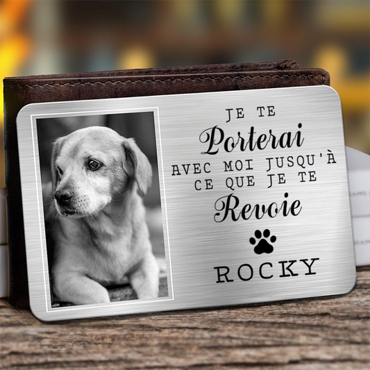 Carte portefeuille personnalisée avec photo Cadeau de condoléances pour animal de compagnie