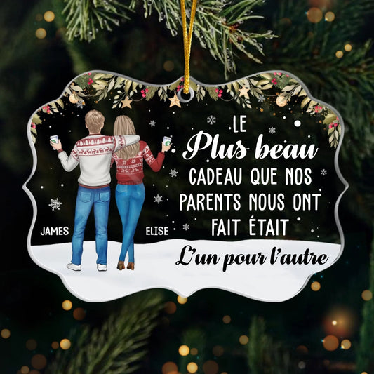 Orement personnalisé en acrylique Décoration de Noël pour frère et sœur