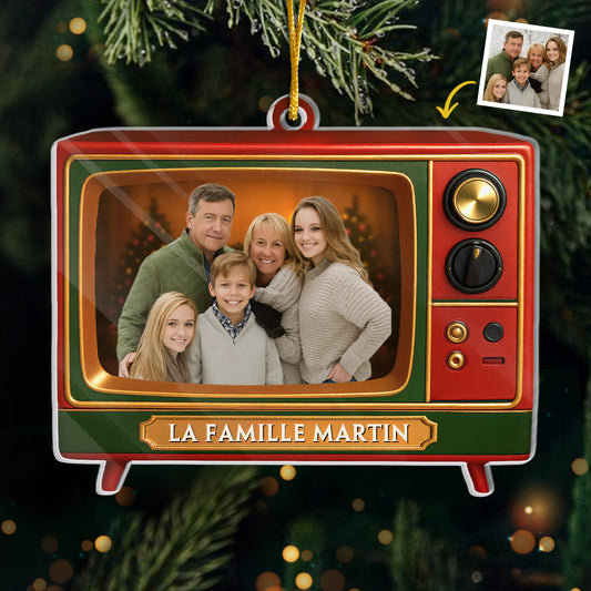 Orement photo en acrylique Décoration de Noël personnalisée avec télévision