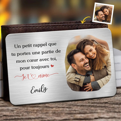 Une carte portefeuille souvenir avec photo Cadeau pour homme