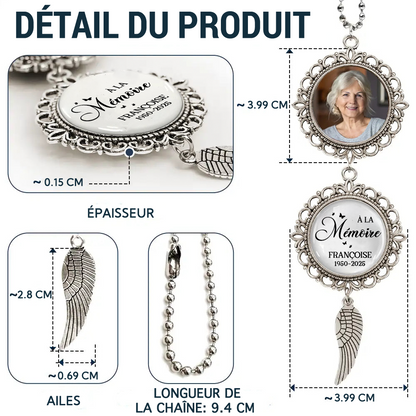À la mémoire ... Pendentif en métal avec photo Cadeau de deuil