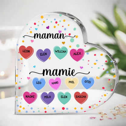 Standcoeur avec des cœurs pour maman et mamie