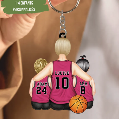 Porte-Clés Acrylique Basket-Ball Maman