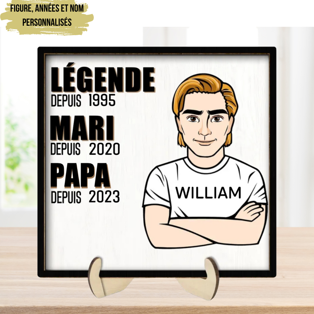 Cadre en Bois pour Papa et Papi