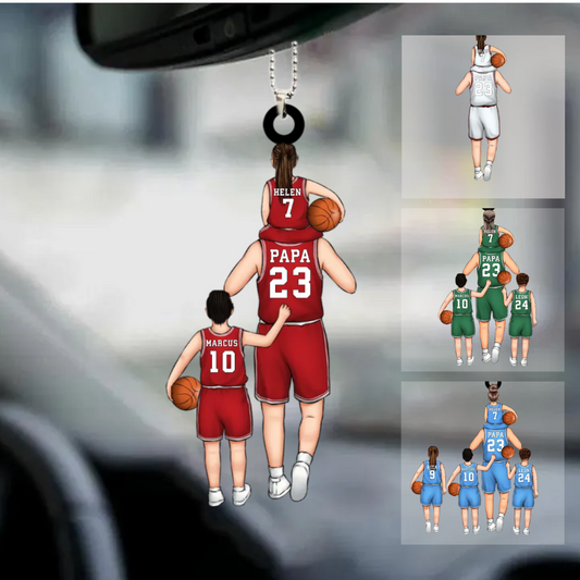 L'équipe de basket de papa Ornement en acrylique personnalisé