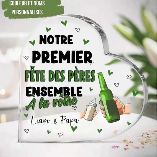 Cœur acrylique-Notre premier cadeau pour la fête des pères