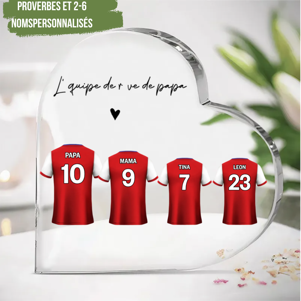 Ornement en acrylique en forme de maillot de football