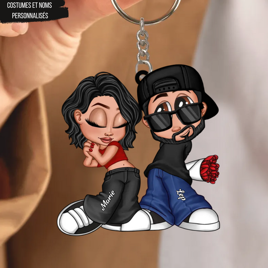 Porte-clés en acrylique pour le couple Style Y2K