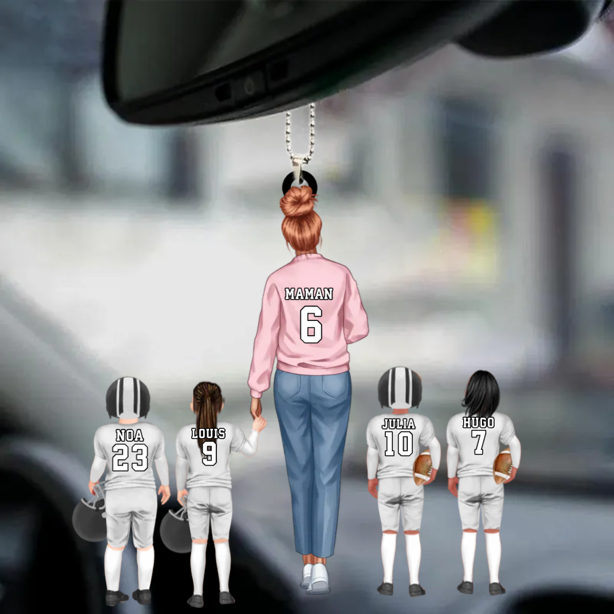 L'équipe de rugby de maman-Ornements Acrylique