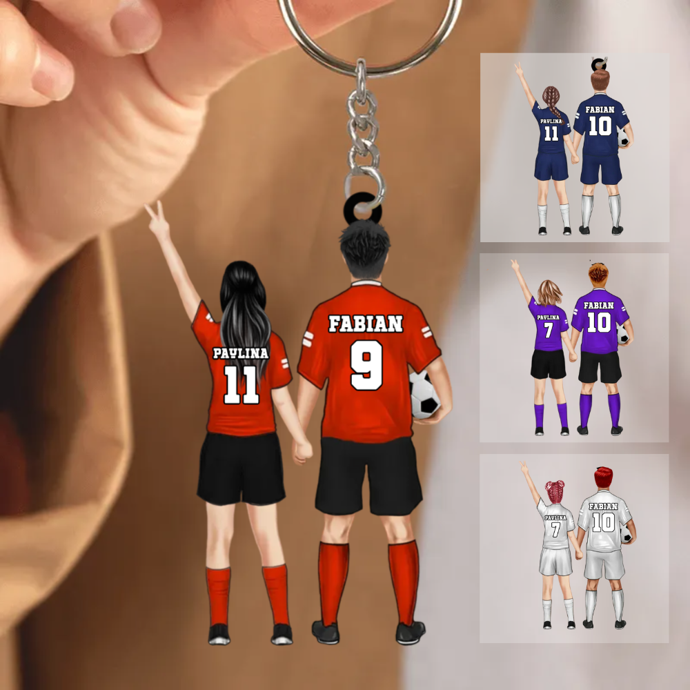 Couple de football - Porte-clés personnalisé