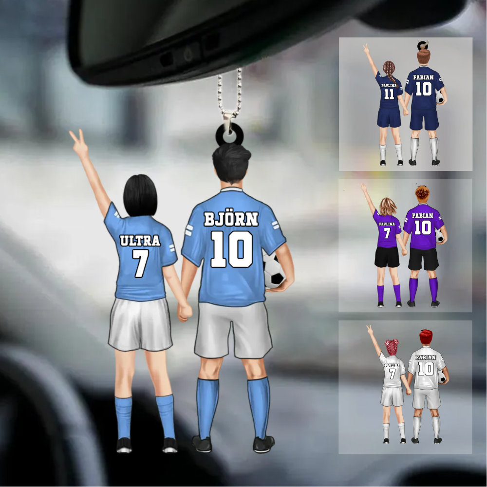 Couple de football-ornement personnalisé