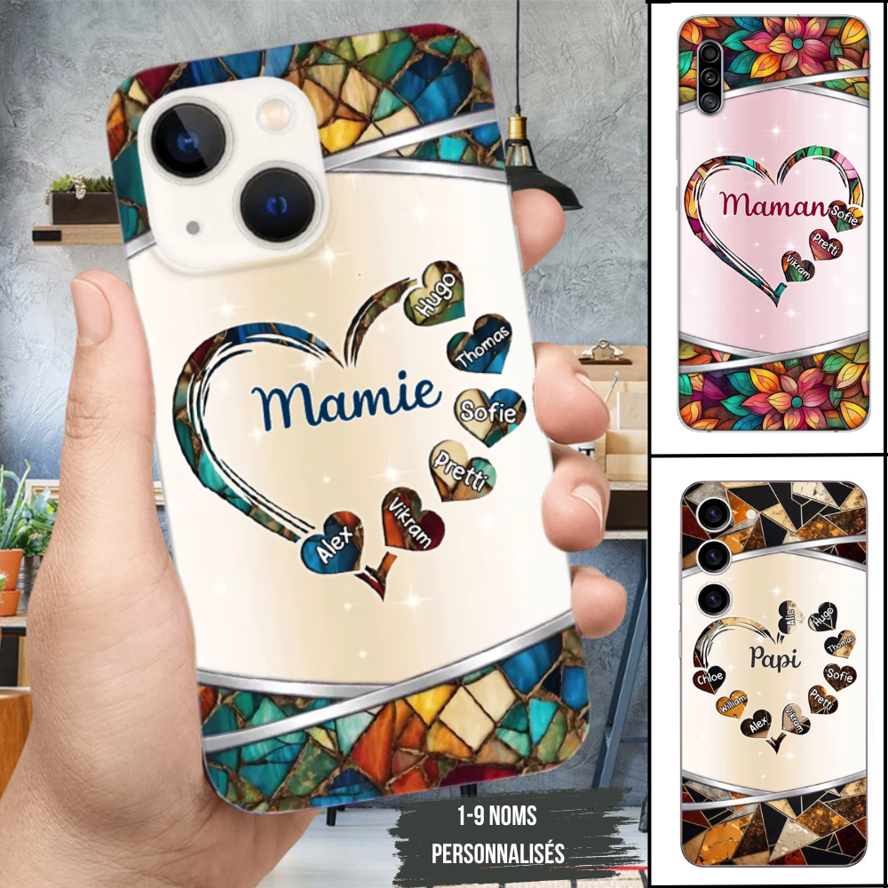 Style vintage-Etui téléphone personnalisé pour iPhone et Samsung