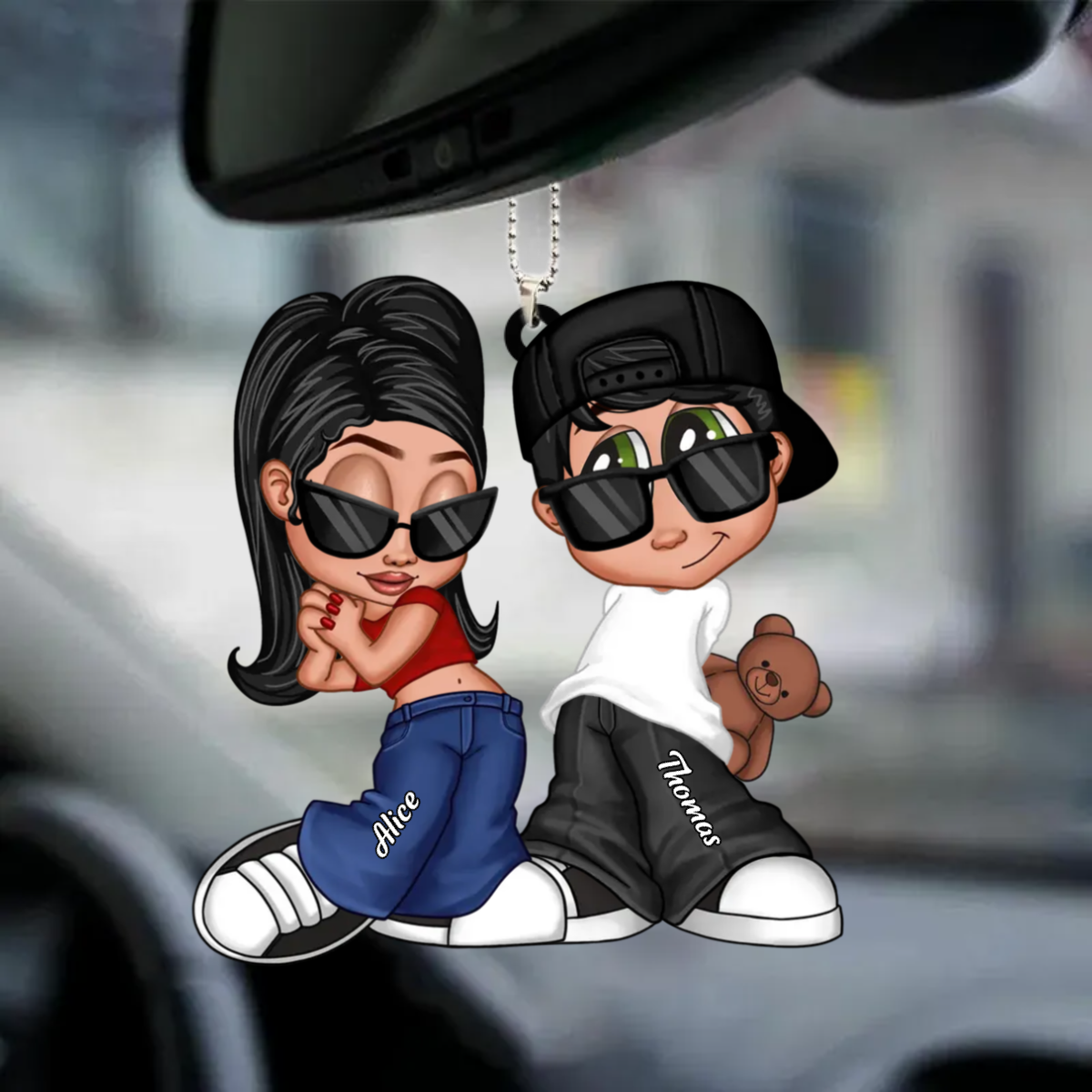 Y2K-Pendentif personnalisable pour couple