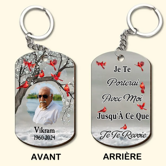 Porte-clés en acier inoxydable Cadeau de deuil