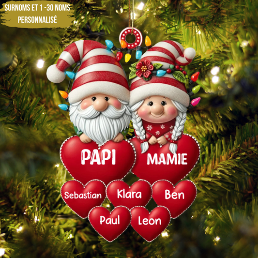 Pendentif de Noël personnalisé - Gnomes de Noël