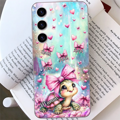 Nœud papillon et tortue-étui de téléphone personnalisé pour iPhone et Samsung