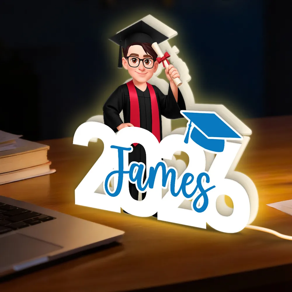Promotion – Boîte lumineuse LED personnalisée – Cadeau de remise de diplôme