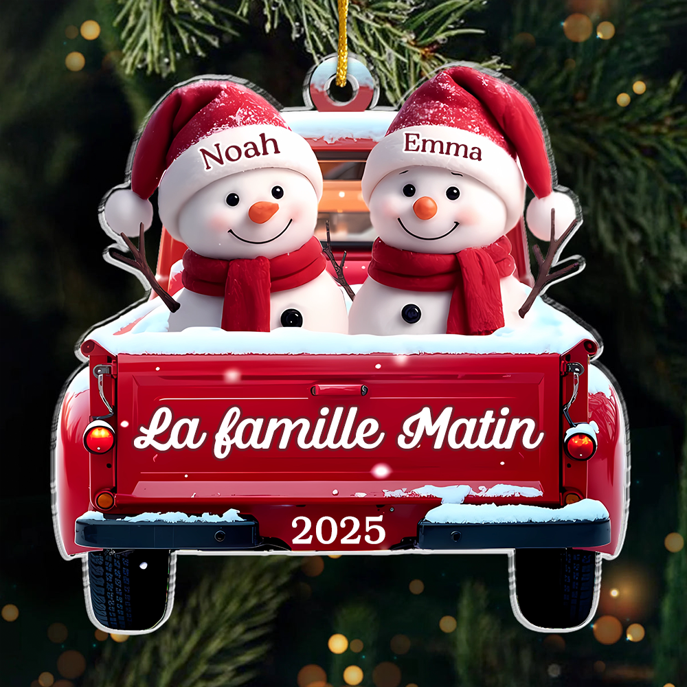 Orement acrylique Décoration de Noël personnalisée avec des bonhommes de neige pour famille
