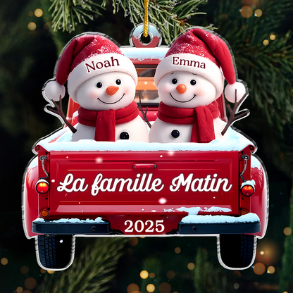 Orement acrylique Décoration de Noël personnalisée avec des bonhommes de neige pour famille
