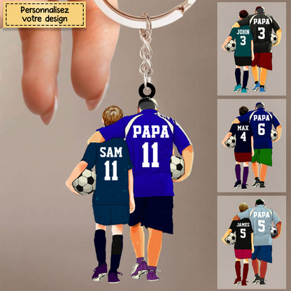 Porte-clés personnalisé Papa et enfant – Football