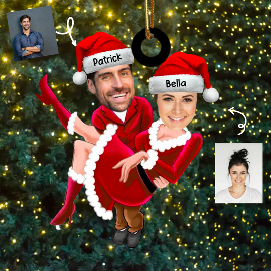 Décorations de Noël pour Couple d'amoureux Vêtements de Noël avec Photo et Nom