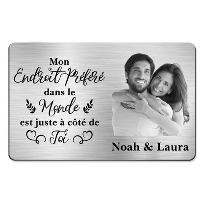 Mon endroit préféré – Carte portefeuille personnalisée avec photo – Cadeau pour couple