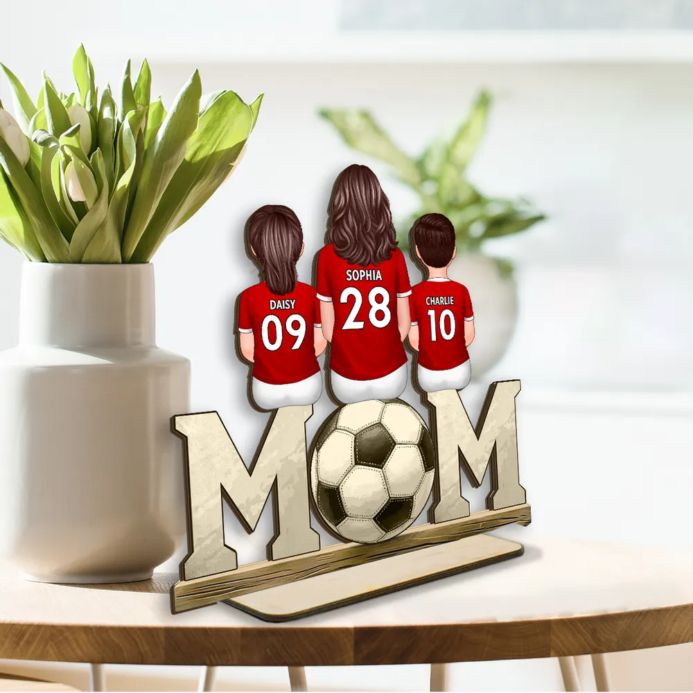 Maman de footballeur – Plaque en bois personnalisée MOM