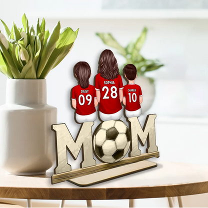 Maman de footballeur – Plaque en bois personnalisée MOM